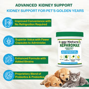 NephroMax Synbiotic Capsules for Kidney Support for Dogs & Cats (120 Capsules) Made In U.S.A