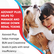 Oral Paste Azovast Plus Kidney Health Supplement for Dogs & Cats, Oral Paste (60 cc) - NO Refrigeration Required-Manage Toxins, Kidney Functions (Chicken Flavor)