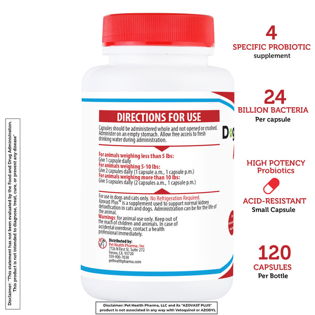 thumbnail image 2 of Azovast Plus Kidney Support Capsules For Dogs & Cats – 240 Count 2 of 6