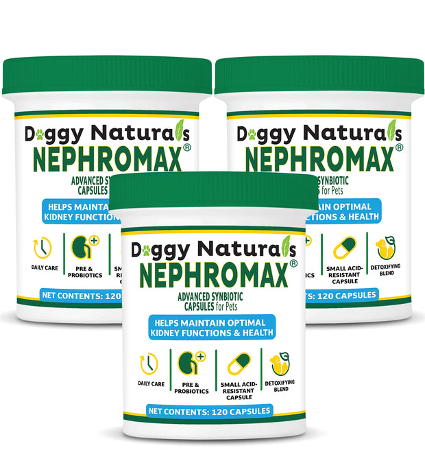 NephroMax Synbiotic Capsules for Kidney Support for Dogs & Cats (120 Capsules) Made In U.S.A